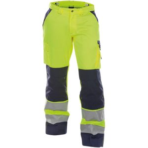 Dassy Buffalo Hogezichtbaarheidsbroek met kniezakken Fluogeel/Marineblauw 245gr maat 50