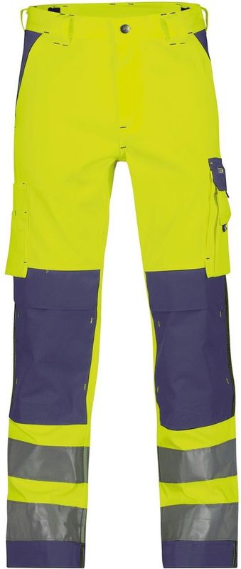 Dassy - Buffalo - Hogezichtbaarheidsbroek - Fluogeel/Marineblauw - 245gr