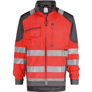 Dassy Orlando Hoge zichtbaarheidsvest Fluorood/Cementgrijs maat 4XL