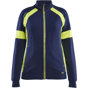 Blåkläder 3568-1158 Dames Sweatshirt visible met rits Marine/High Vis Geel maat XXL