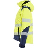 Blåkläder 4401-2513 Dames High Vis Lichtgewicht Softshell Winterjas High Vis Geel/Marineblauw maat L