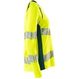 Mascot - 19091-771 - Dames T-shirt - Hi-Vis Geel/Donkerpetrol - Lange Mouwen