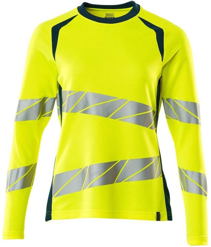 Mascot - 19091-771 - Dames T-shirt - Hi-Vis Geel/Donkerpetrol - Lange Mouwen