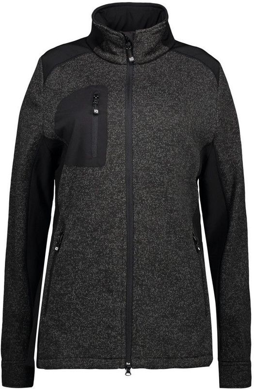 Pro Wear by Id 0851 Cardigan gebreide fleece dames Antraciet melange maat S