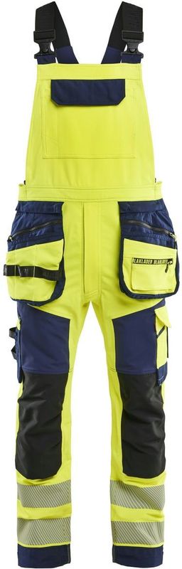 Blåkläder 2626-1648 High Vis Bretelbroek 4-weg stretch High Vis Geel/Marineblauw maat C44
