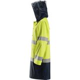 Snickers 8261 ProtecWork Regenjack PU High-Vis Klasse 3 High-Vis Geel/Marineblauw maat XS