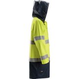 Snickers 8261 ProtecWork Regenjack PU High-Vis Klasse 3 High-Vis Geel/Marineblauw maat XS