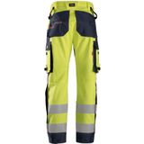 Snickers 6563 ProtecWork Waterproof Shell Werkbroek High-Vis Klasse 2 High-Vis Geel/Marineblauw maat 044
