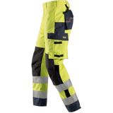 Snickers 6563 ProtecWork Waterproof Shell Werkbroek High-Vis Klasse 2 High-Vis Geel/Marineblauw maat 044