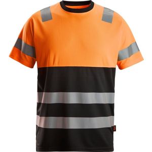 Snickers 2535 High-Vis Klasse 1 T-Shirt Zwart/High-Vis Oranje