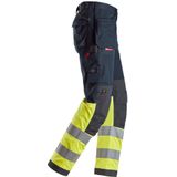Snickers 6276 ProtecWork, Werkbroek met Holsterzakken, High-Vis Klasse 1 - Donker Blauw/High Vis