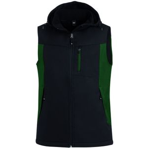 FHB Justus Softshell-Gilet Groen-Zwart