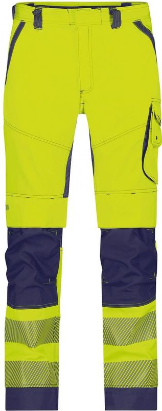 Dassy Odessa Zomer hogezichtbaarheidsbroek met kniezakken Fluogeel/Marineblauw maat 42