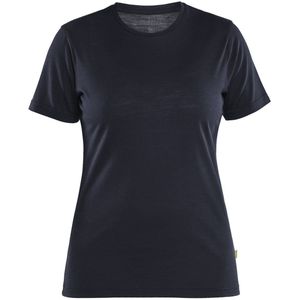 Blåkläder 3537-1743 Dames T-shirt merinowol Donker marineblauw maat L
