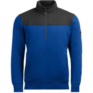 FHB Rob Zip-Sweatshirt Korenblauw-Zwart