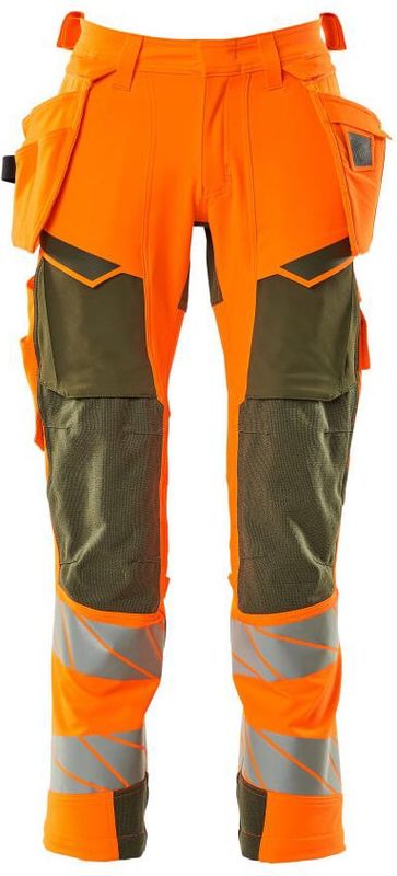 Mascot Accelerate Safe Broek met spijkerzakken 19031-711 - hi-vis oranje/mosgroen