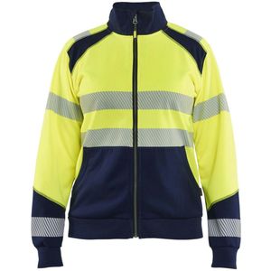 Blåkläder 3508-2528 Dames sweatshirt met rits High Vis High Vis Geel/Marineblauw