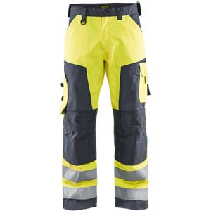 Blåkläder 1566-1811 Werkbroek High Vis zonder spijkerzakken HIgh Vis Geel/Medium Grijs maat D128