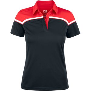 Cutter & Buck Seabeck Polo Dames Zwart/Rood maat L