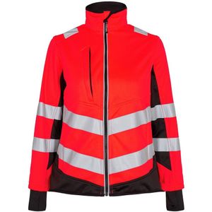 F. Engel 1156 Safety Ladies Softshell Jacket Red/Black