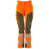 Mascot 19078-511 Dames Broek met kniezakken Hi-Vis Oranje/Mosgroen