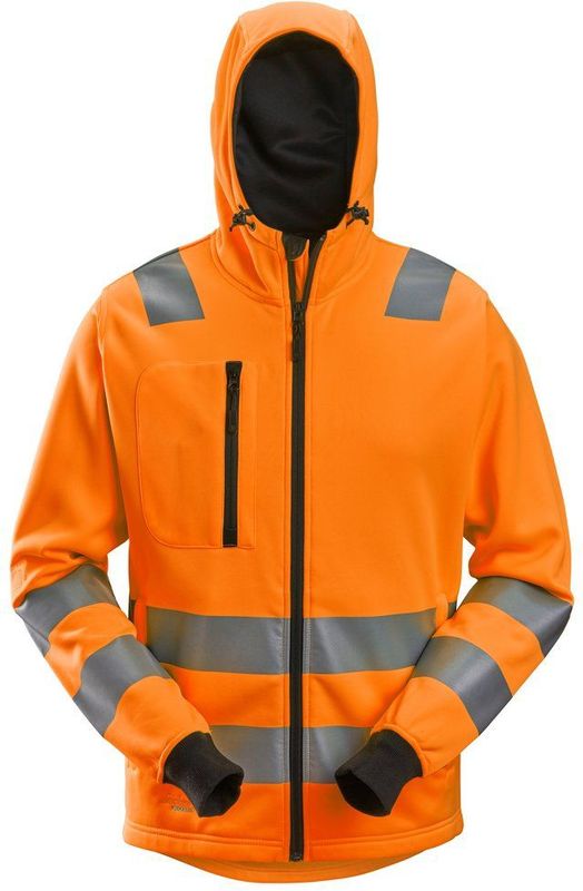 Snickers 8039 AllroundWork, High-Vis Hoodie met rits Klasse - Donker Blauw