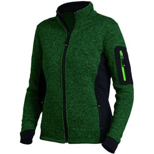 FHB Marieke Damesvest Tricotfleece Groen-Zwart maat L