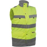 Dassy Bilbao Hogezichtbaarheidsbodywarmer Fluogeel/Cementgrijs