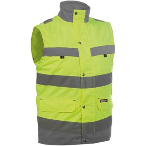 Dassy Bilbao Hogezichtbaarheidsbodywarmer Fluogeel/Cementgrijs