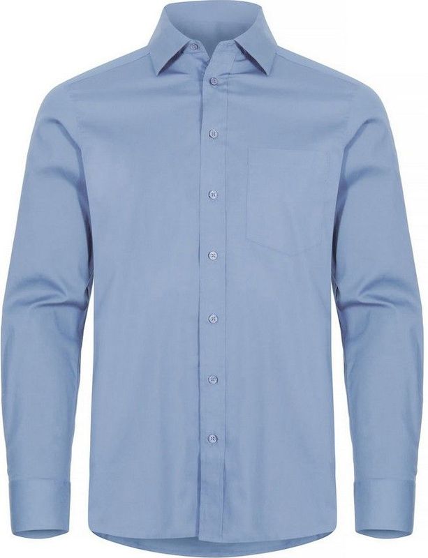 Clique - Stretch Shirt L/S 027960 - Lichtblauw - Regular Fit - Heren