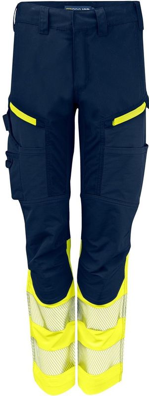 Projob 6538 Dames Signalisatie Stretchbroek En Iso 20471 Klasse 1 Dames Geel/Marine maat C34