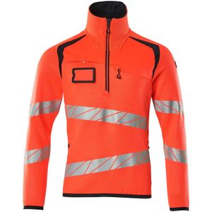 Mascot 19005-351 Gebreide trui met korte rits Hi-Vis Rood/Donkermarine maat S