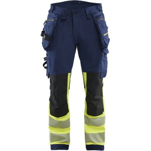 Blåkläder 1125-1648 High Vis werkbroek 4-weg stretch Marine/High Vis Geel maat D88