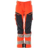 Mascot 19078-511 Dames Broek met kniezakken Hi-Vis Rood/Donkermarine