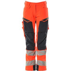 Mascot 19078-511 Dames Broek met kniezakken Hi-Vis Rood/Donkermarine