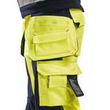 Blåkläder 1567-2517 Softshell broek High Vis klasse 2 Geel/Marineblauw