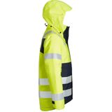 Snickers 1163 ProtecWork Isolerend Jack met Capuchon High-Vis Klasse 3 High-Vis Geel/Marineblauw maat XS