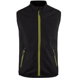 Blåkläder 3850-2516 Softshell bodywarmer Zwart/High Vis Geel maat L