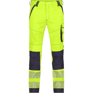 Dassy Aruba Stretch hogezichtbaarheidsbroek met kniezakken Fluogeel/Marineblauw maat 42