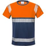 Fristads High Vis T-shirt klasse 1 7518 THV Hi-Vis oranje/marineblauw