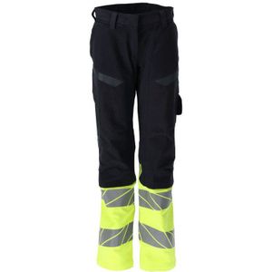 Mascot 21178-284 Dames Broek met kniezakken Donkermarine/Hi-Vis Geel maat 82C50