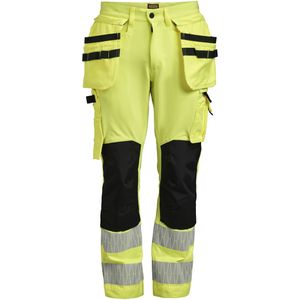 Jobman 2291 Hi-Vis Craftsman Trousers Stretch Heren Geel/Zwart maat C50