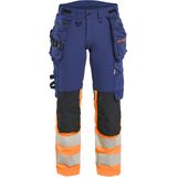 Blåkläder 7025-1648 Dames High Vis werkbroek 4-weg stretch Marineblauw/Oranje maat C34