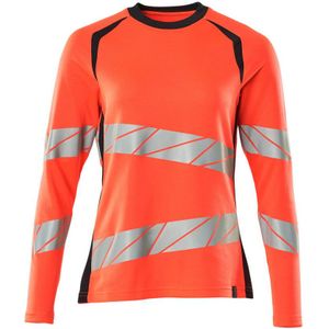 Mascot 19091-771 Dames T-shirt lange mouwen Hi-Vis Rood/Donkermarine maat XS