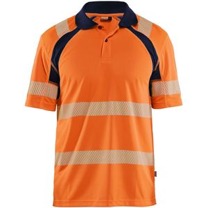 Blåkläder 3595-1013 UV-Poloshirt High Vis High Vis Oranje/Marineblauw maat 4XL