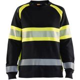 Blåkläder 3409-1158 Dames Sweatshirt High Vis Zwart/High Vis Geel