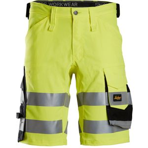 Snickers 6136 High-Vis Klasse 1 Stretch Korte Werkbroek High-Vis Geel/Zwart maat 064