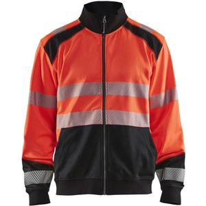 Blåkläder 3558-2528 Sweatshirt hele rits High Vis High Vis Rood/Zwart maat 4XL