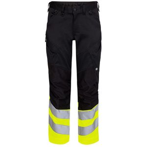 F. Engel 2546 Safety Trouser Stretch Black/Yellow maat 70