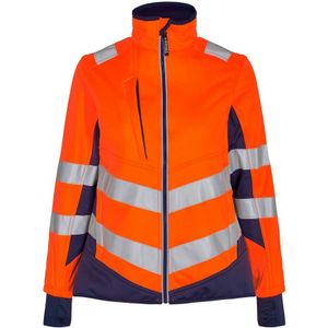 F. Engel 1156 Safety Ladies Softshell Jacket Orange/Blue Ink